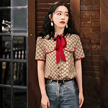 グッチ コピー ボーリングシャツ パオナップル 半袖 GGロゴ guj07517
