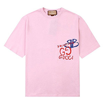 グッチ スーパーコピー バレンシアガ コラボ ロゴ ピンクTシャツ guc85308