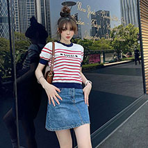 グッチ 偽物 ストライプ コットン 半袖 Tシャツ guw08454