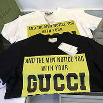 グッチ スーパーコピー ロゴ コットンTシャツ バックフラワーアップリケ 2色 gus17426