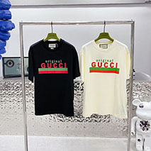 グッチ スーパーコピー ロゴ コットンTシャツ バックフラワーアップリケ gua22340