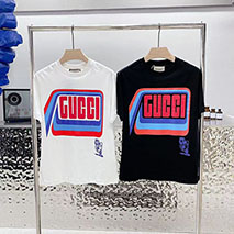 グッチ スーパーコピー ロゴ コットンTシャツ パロディ バックフラワーアップリケ gus01791