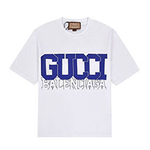 グッチ 偽物 x バレンシアガ コラボ 半袖Tシャツ パロディ guw87864