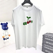 グッチ 偽物 チェリープリント Tシャツ ブルー コットン gup86838