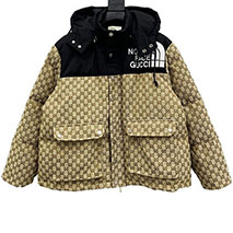グッチ コピー ×ノースフェイス コラボ ダウン ジャケット GG ロゴ guy82460