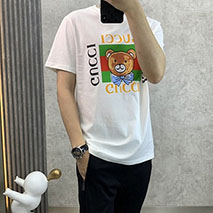 グッチ 偽物 コットン Tシャツ 半袖 ロゴ guv10858