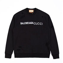 バレンシアガ×グッチ 偽物 コットンスウェットシャツ ブラック gug21022