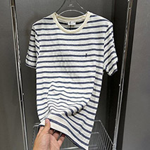 サンローラン コピー ロゴ ボーダーコットン Tシャツ Sam98777