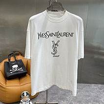 サンローラン 偽物 リバースロゴ 半袖Tシャツ Sax51589