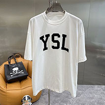 サンローラン コピー コットンロゴ入りTシャツ ホワイト 672370Y36JG9766