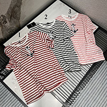 サンローラン 偽物 ストライプ柄コットンTシャツ 3色 Say43790