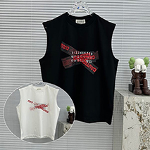 MM6 メゾンマルジェラ コピー ナンバリング ロゴ Tシャツ ベスト 2色 Mas03925