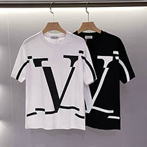 ヴァレンティノ コピー Tシャツ VLTN コットンロゴ Tシャツ 2色 Vut28423