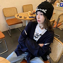 シャネル スーパーコピー ニットキャップ ロゴ カシミヤ ブラック she94529