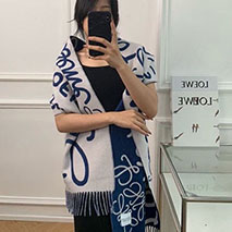 ロエベ 偽物 ウール カシミヤ ロゴ入りスカーフ loe80635