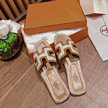 エルメス 偽物 Oran sandal オラン レザー＆キャンバス サンダル eru08562