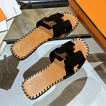 エルメス コピー Oran sandal オラン レザー＆キャンバス サンダル 送込 ery99804