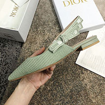 ディオール 偽物 スリングバックパンプス ヒール1.5cm グリーン テクニカルファブリック dex57733