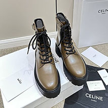 セリーヌ 偽物 バルキー レースアップブーツ Cew51847