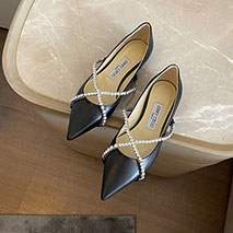 ジミーチュウ 偽物 Genevi embellished leather ballet flats jiv36480