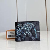 ルイヴィトン コピー メンズ レザー 二つ折り 財布 ダミエ ブルー 革 N64603