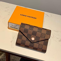 ルイヴィトン コピー 財布 ポルトフォイユ ヴィクトリーヌ ダミエ エベヌ ミニ財布 M61700