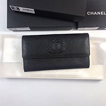 シャネル 偽物 キャビアスキン ココマーク 二つ折り長財布 sho97441