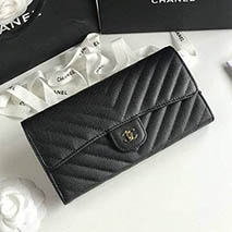 シャネル スーパーコピー 二折りカブセ長財布 キャビア 80758
