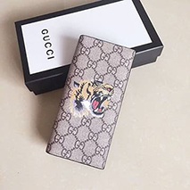 グッチ 偽物 財布 アニマルプリント レザー ロングウォレット