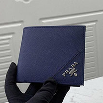 21-22AW プラダ スーパーコピー レザー折りたたみ財布 pux37718