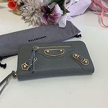 バレンシアガ 偽物 ラウンドファスナー   長財布 小銭入れ付き/ネオクラシック グレー bah98470