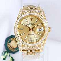 ロレックス 偽物 時計 デイトジャスト 41MM シャンパン ダイヤモンドベゼル 18K roz21973