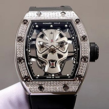 リシャールミル スーパーコピー スカルウォッチ ダイヤモンドベゼル riw58243